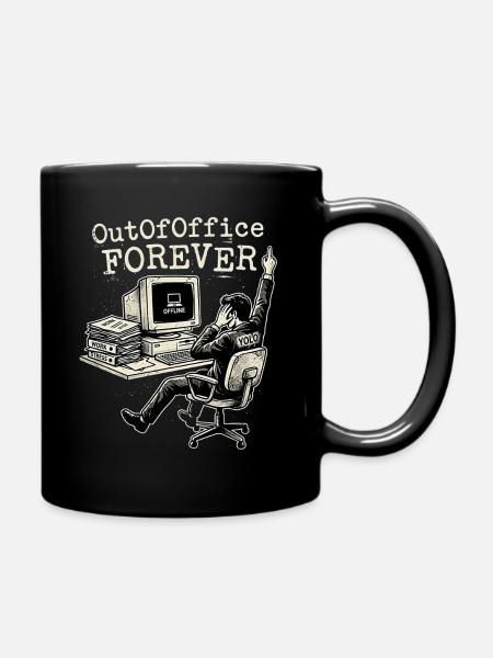 Out Of Office Freedom - Tasse einfarbig - Schwarz