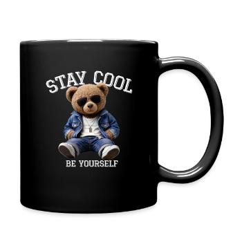 Stay Cool Be Yourself Teddy - Tasse einfarbig - Schwarz - Rechts