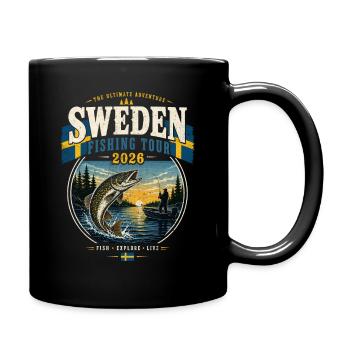 Schweden Angeltour 2026 Motiv - Tasse einfarbig - Schwarz - Rechts