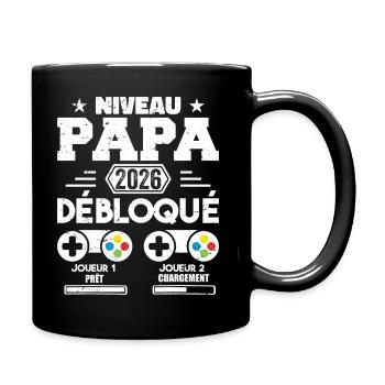 Niveau Papa Débloqué Futur Père 2026 Papa Cadeau - Mug uni - noir - Droite