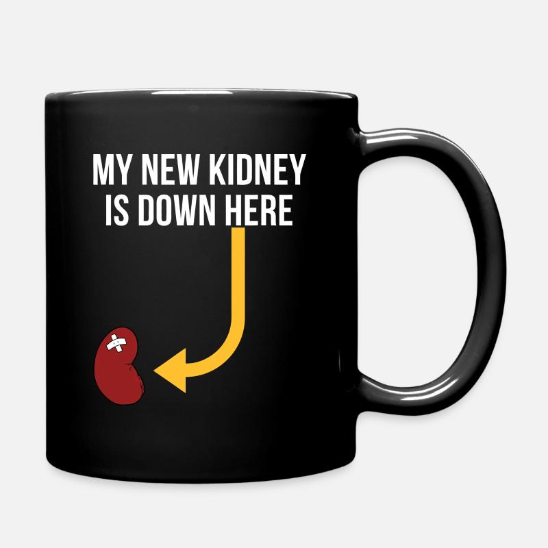 Mon nouveau rein est ici en bas - Mug uni - noir