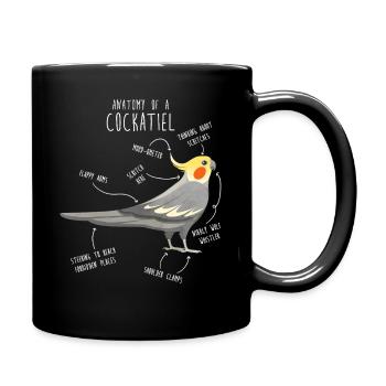 Cockatiel Anatomy - Full Colour Mug - black - Right