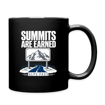 Alps Road Cycling Summits Are Earned Mountain Pass - Full Colour Mug - black - Right