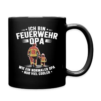 Feuerwehr Opa Cooler Feuerwehrmann - Tasse einfarbig - Schwarz - Rechts