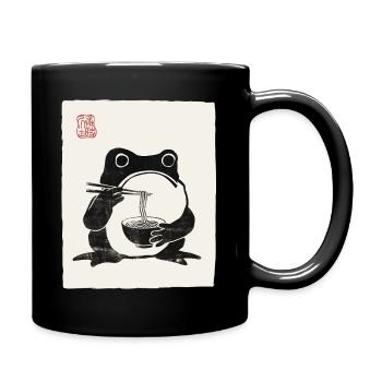Japanisches Grumpy Frog Ramen-Nudelfest - Tasse einfarbig - Schwarz - Rechts