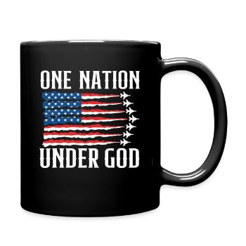 Une nation sous Dieu Patriotique des États-Unis - Mug uni - noir - Droite
