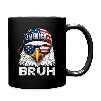 Bruh Patriotic Fourth July Meme Humor - Full Colour Mug - black - Right