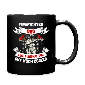 Papa pompier cool - Mug uni - noir - Droite