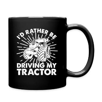 Ich würde lieber meinen Traktor fahren - Tasse einfarbig - Schwarz - Rechts