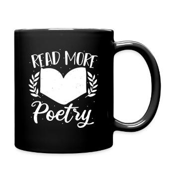 Mehr lesen Gedichte Herz Laurel Tee - Tasse einfarbig - Schwarz - Rechts