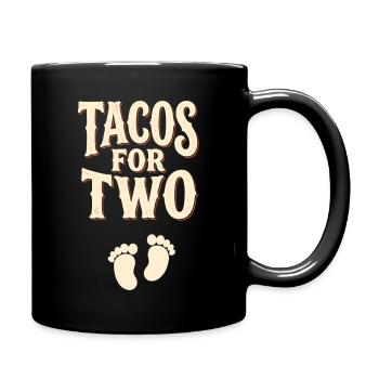 Pregnant woman loves tacos for two (pregnancy) - Full Colour Mug - black - Right