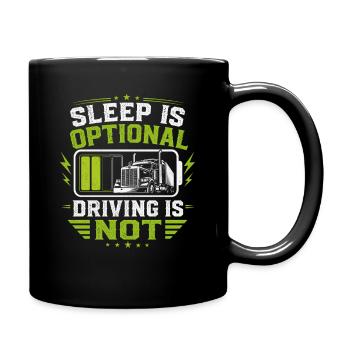Chauffeur de camion Camion Voiture en train de dormir Conduite - Mug uni - noir - Droite