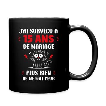 15 ans de mariage - Mug uni - noir - Droite