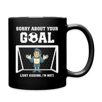 Gardien de but de foot drôle - Mug uni - noir - Droite