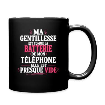 gentillesse vide Cadeau humour personnalisé - Mug uni - noir - Droite