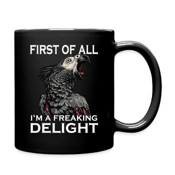 Sarcastic African grey parrot funny bird parrot - Full Colour Mug - black - Right