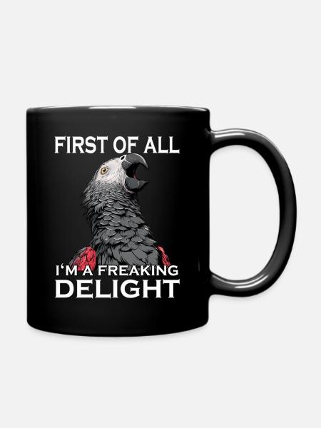 Graupapagei Humor frecher Papagei Sarkasmus Vogel - Tasse einfarbig - Schwarz