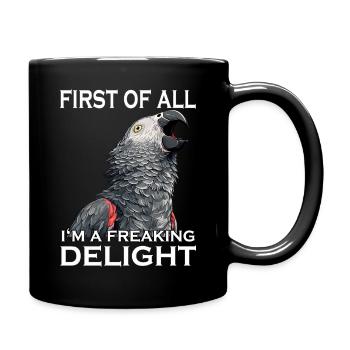 Graupapagei Vogel Humor Frecher Papagei Sarkasmus - Tasse einfarbig - Schwarz - Rechts