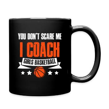 Ich trainiere den Mädchen-Basketball - Tasse einfarbig - Schwarz - Rechts