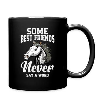  Percheron Never say a Word Horse Riding - Full Colour Mug - black - Right