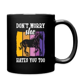 Percheron She hates you too Horse Riding Percheron - Full Colour Mug - black - Right