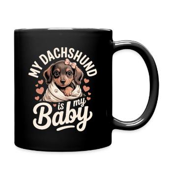 Bébé teckel - Mug uni - noir - Droite