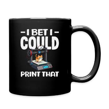 Ich Wette Ich Kann Das Drucken 3D Drucker Katze - Tasse einfarbig - Schwarz - Rechts