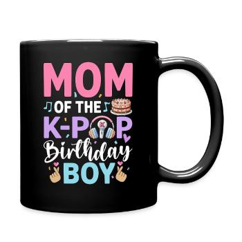 Mom of The K-Pop Birthday Boy - Full Colour Mug - black - Right