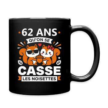 62 ans d'amour amour - Mug uni - noir - Droite