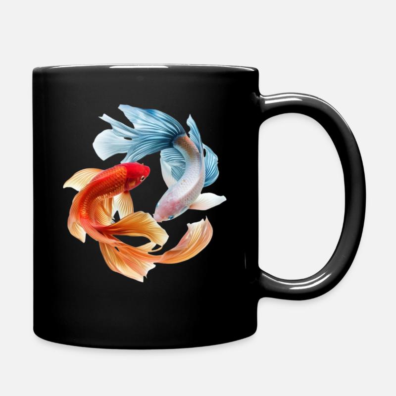 Koi Color Wheel: Goldfish Pair - Full Colour Mug - black