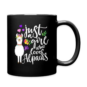 Juste une fille qui aime les alpagas - Mug uni - noir - Droite