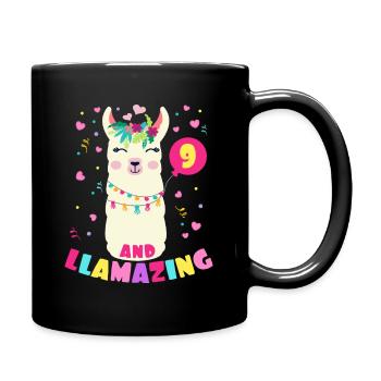 Llama Birthday Llamazing Fiesta - Full Colour Mug - black - Right