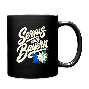 Servus aus Bayern Bavarian Heimatliebe Saying - Tasse einfarbig - Schwarz - Rechts