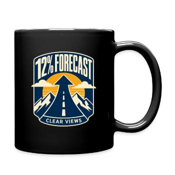 Road Cycling Climb Humor, 12% Forecast Clear Views - Full Colour Mug - black - Right