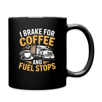Brake Coffee And Gasoline Diesel Professional Driver - Full Colour Mug - black - Right