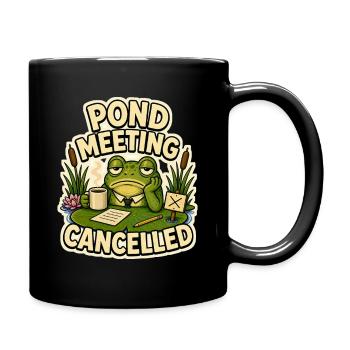 Pond meeting cancelled frog - Full Colour Mug - black - Right