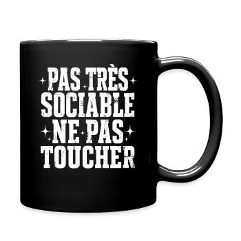 pas sociable Cadeau humour personnalisé - Mug uni - noir - Droite