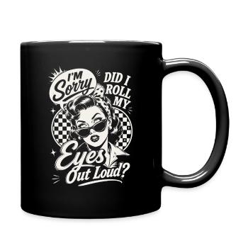 Humour de pinup à yeux levés au ciel - Mug uni - noir - Droite