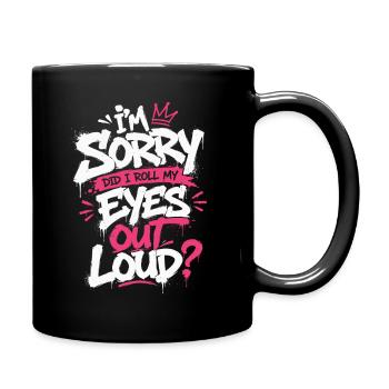 Sorry Eye Roll Graffiti Tee - Full Colour Mug - black - Right