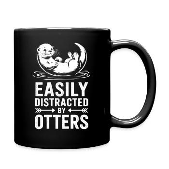 Otter Sprüche Wassermarder Lustiges Otter Geschenk - Tasse einfarbig - Schwarz - Rechts