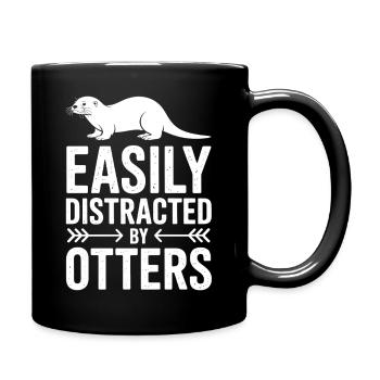Otter Sprüche Wassermarder Lustiges Otter Geschenk - Tasse einfarbig - Schwarz - Rechts