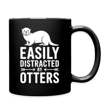 Otter Sprüche Wassermarder Lustiges Otter Geschenk - Tasse einfarbig - Schwarz - Rechts