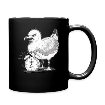 Seagull Alarm Clock Morning Grouch Funny - Full Colour Mug - black - Right