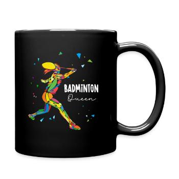 Badminton Queen Rainbow Smash - Full Colour Mug - black - Right