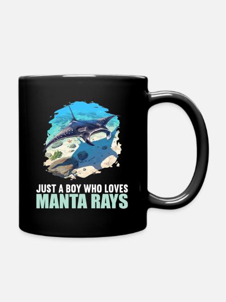 Rochen Mantarochen - Tasse einfarbig - Schwarz