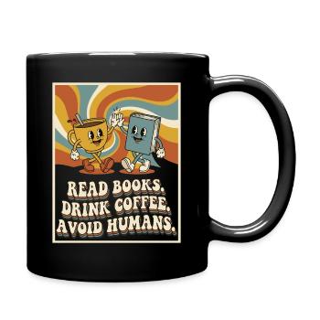 Livres de café pour rats de bibliothèque introvertis - Mug uni - noir - Droite