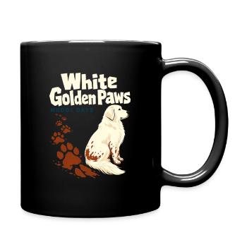 White Golden Retriever Mom, White Golden Paws Mudd - Full Colour Mug - black - Right