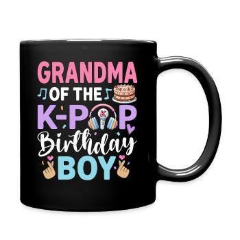 Grandma of The K-Pop Birthday Boy - Full Colour Mug - black - Right
