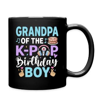 Grandpa of The K-Pop Birthday Boy - Full Colour Mug - black - Right
