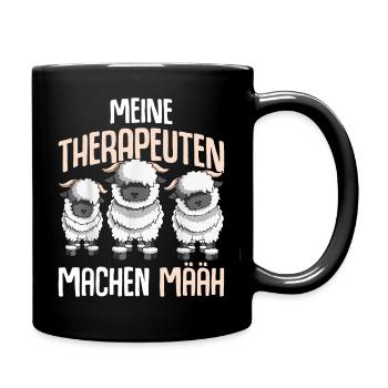 Meine Therapeuten Machen Määäh Lustiges Schaf Desi - Tasse einfarbig - Schwarz - Rechts